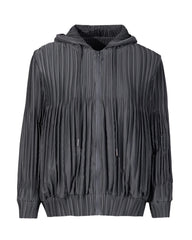 Luxury Pleated Hooded Jacket