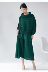 Truly Plissé Wide Leg Pant Set