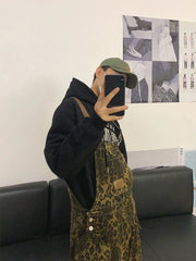 Men's Harajuku Streetwear Leopard Overalls