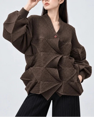Unique Sculptural Pleated Jacket