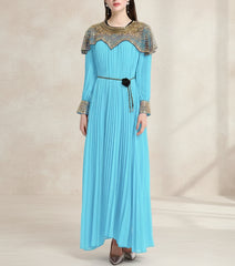 Luxury Plissé Embellished Dress