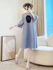 Casual Luxury Plissé Floral Dress