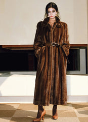 Luxury Faux Fur Belted Long Coat
