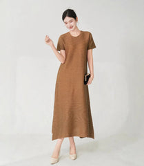 Couture Plissé Japanese Midi Dress