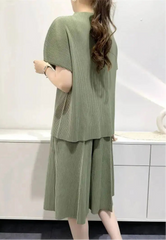 Elegant Pleated Shorts Set