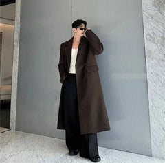 Men’s Warm Designer Wool Blend Trench Coat