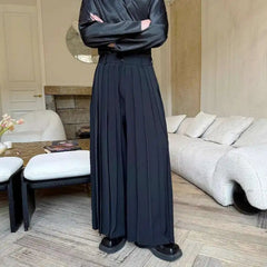 Men's Pleated Wide Leg Trousers