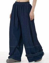 Luxury Denim Wide-Leg Pants