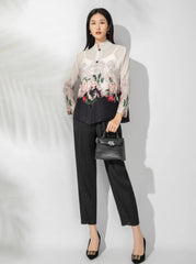 Luxury Pleated Sheer Blouse