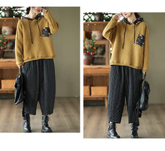 HEYFANCYSTYLE Vintage Wide Leg Warm Padded Trousers