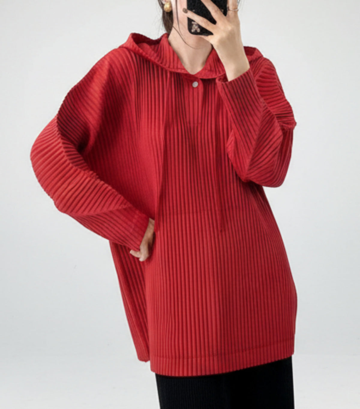 Signature Thick Pleated Hoodie