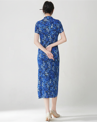 Pleated Keyhole Neckline Dress