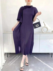 Pleated Tunic Short Sleeve Dress