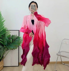 Luxury Geometric Pleated Cardigan