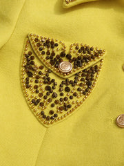 Luxury Beaded Wool-Blend Blazer