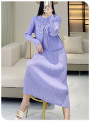 Truly Pleated Cardigan & Dress Set
