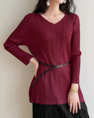 Dressy Sculptural Pleated Top