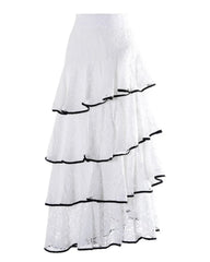 Luxury Lace Asymmetric Skirt