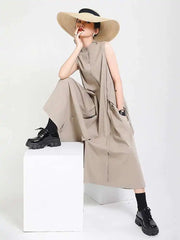 Luxury Oversized Sleeveless Shirt Dress