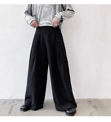 Men's Pleated Wide Baggy Pants | Luxury Streetwear