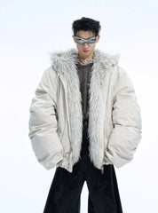 Men's Waterproof Faux Fur Hooded Jacket