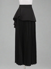 Floral Pleated Basque Waist Skirt
