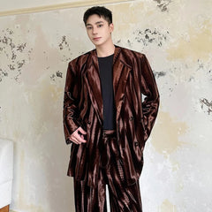 Men's 2-Piece Velvet Luxe Blazer & Pants Suit Set