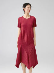 Plissé Luxury Short Sleeve Dress