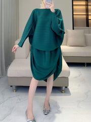 Modest Luxury Plissé Japanese Skirt Set