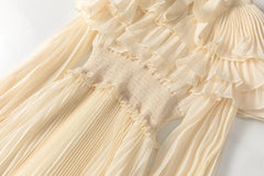 Couture Pleated Cape Dress