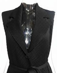 Fringe Plissé Longline Vest