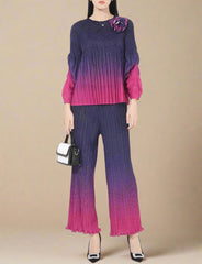 Truly Pleated Ombre Pant Set