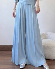 Luxury Plissé Palazzo Pants