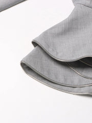 Premium Ruffled Peplum Blazer