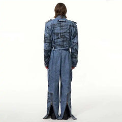 Men's Premium Denim Utility Jumpsuit