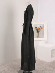 Truly Pleated Stretchy Long Coat