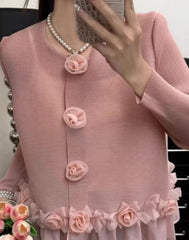 Luxury Pleated Cardigan