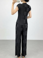 Luxury Petite Plisse Pant Suit