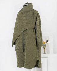 Luxury Diamond-Quilted Scarf Coat
