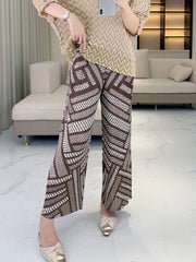 Luxury Pleats Geometric Pants