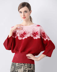Luxury Pleats Floral Top