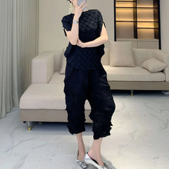 Luxe Pleated Crinkled 2-Piece Set
