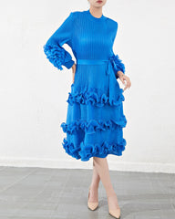 Luxury Plissé Ruffle Dress