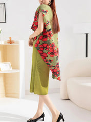 2-Piece Pleated Dress & Shawl