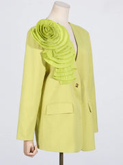Luxury 3D Flower Blazer