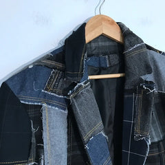 Men's Authentic Denim Patchwork Jacket Coat