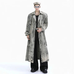 Men's Iconic Washed Gray Trench Coat