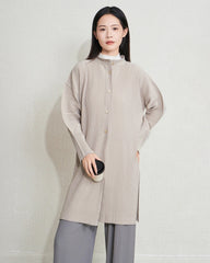 Luxury Pleated Cardigan Coat