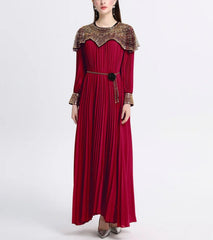 Luxury Plissé Embellished Dress