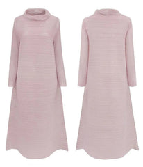 Luxe Pleated Mock Neck Dress